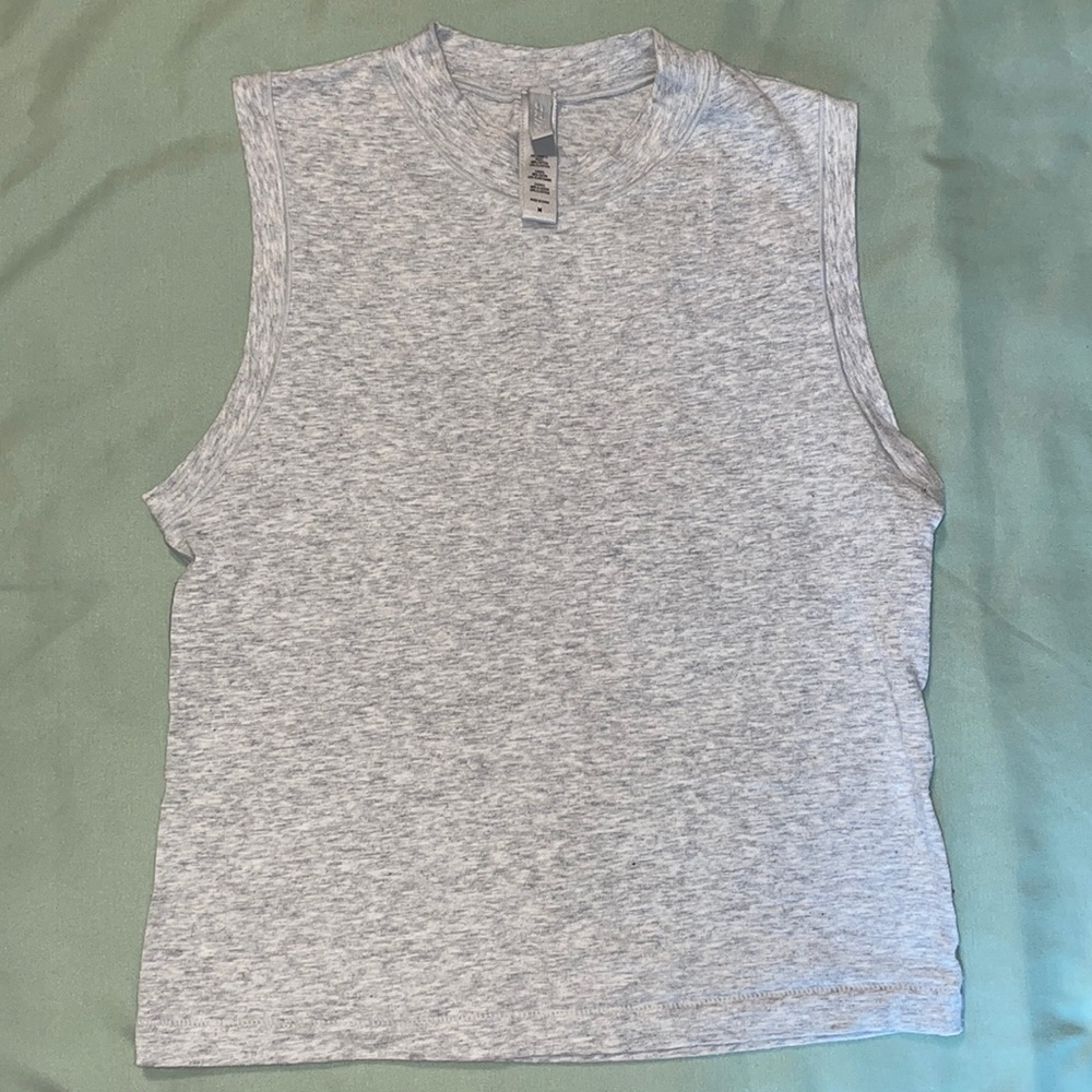 SKIMS Cotton Jersey Mock Neck Tank - Light Heather Grey